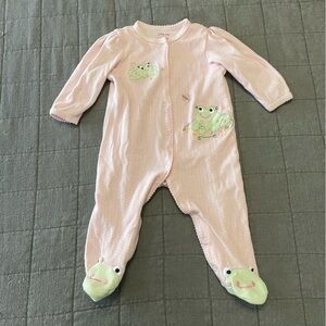 Little Me embroidered frog onesie 9month like new​​​​​​​